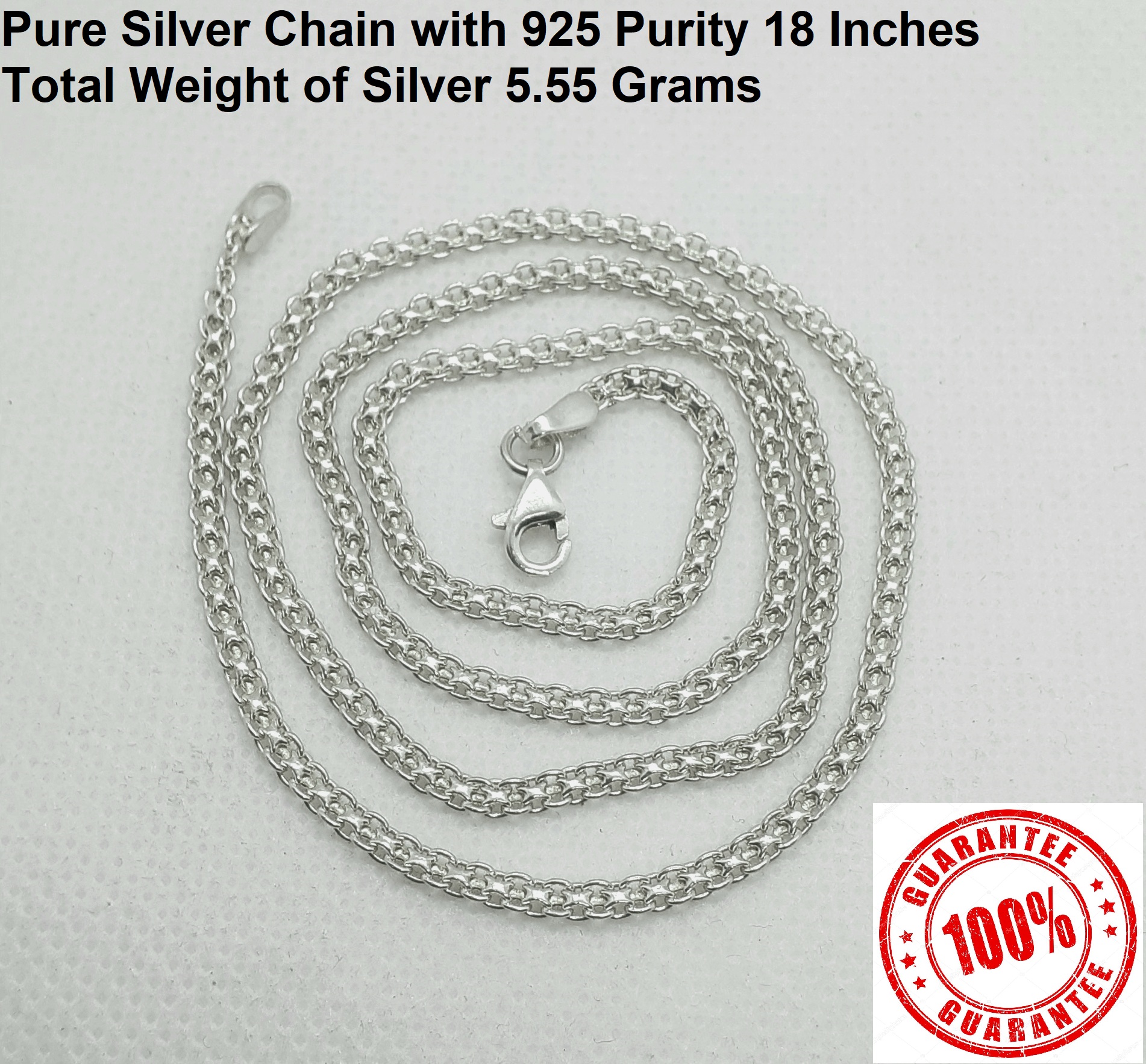 Pure Sterling Silver Chain for Girls 5 