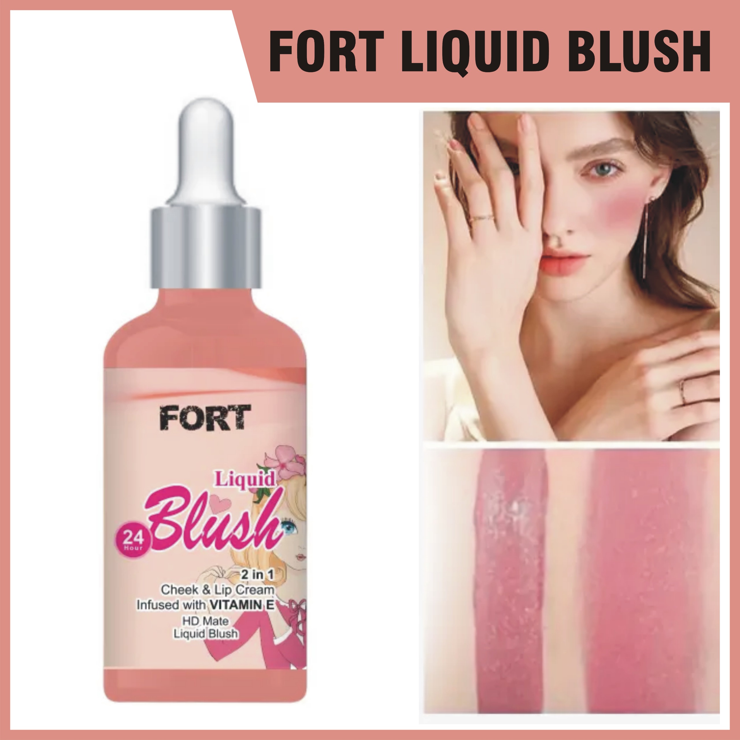 Matte Liquid Blush Long Lasting Waterproof Red Peach Pink Blusher Face Makeup Cosmetics
