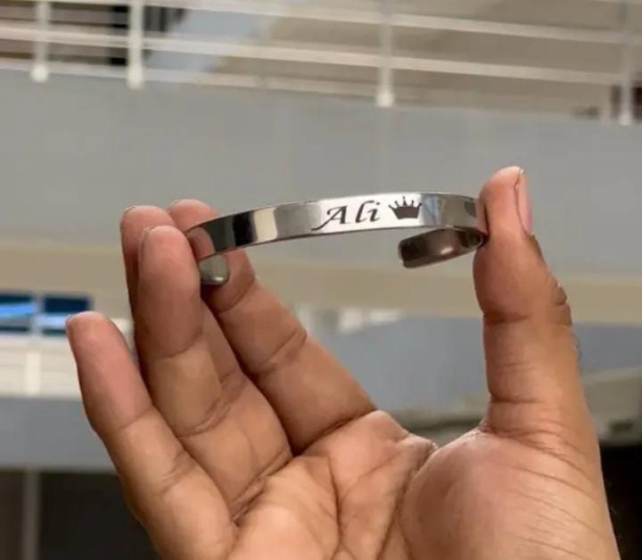 Personalized Name Bangle | Custom Engraved Bracelet for Men & Women | Stylish Unisex Jewelry Gift