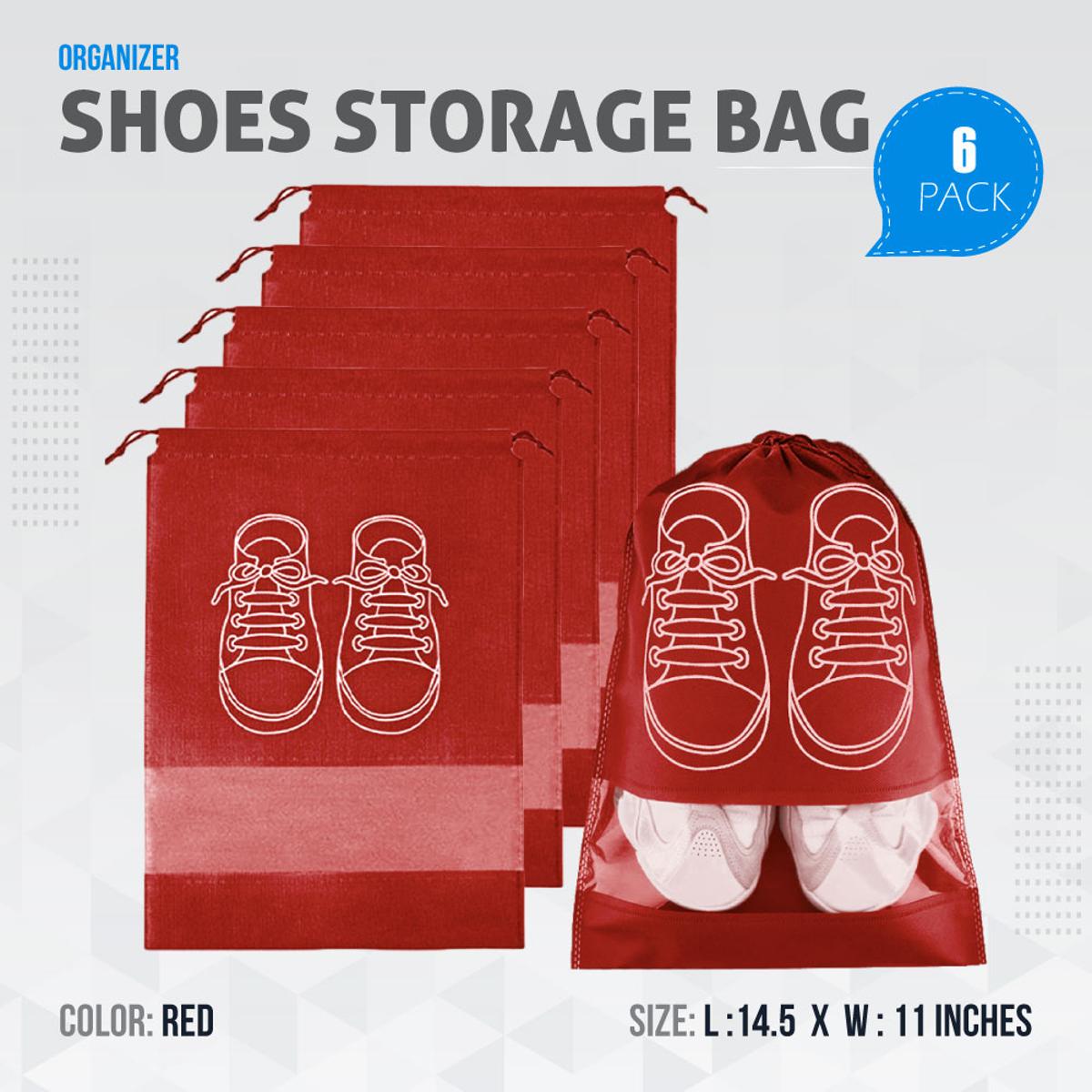 Shoe Bags for Travel: Dust-Proof Clear Window, Non-Woven with Rope, 75 GSM - Packing Luggage Suitcase Pouch Storage Organizer for Men and Women