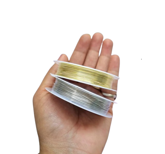 0.5mm | 0.6mm | Golden Silver Wire for Jewellery Making - 1 Piece | Used in Jewellery Making Accessories Bracelet Beading Thread DIY Projects