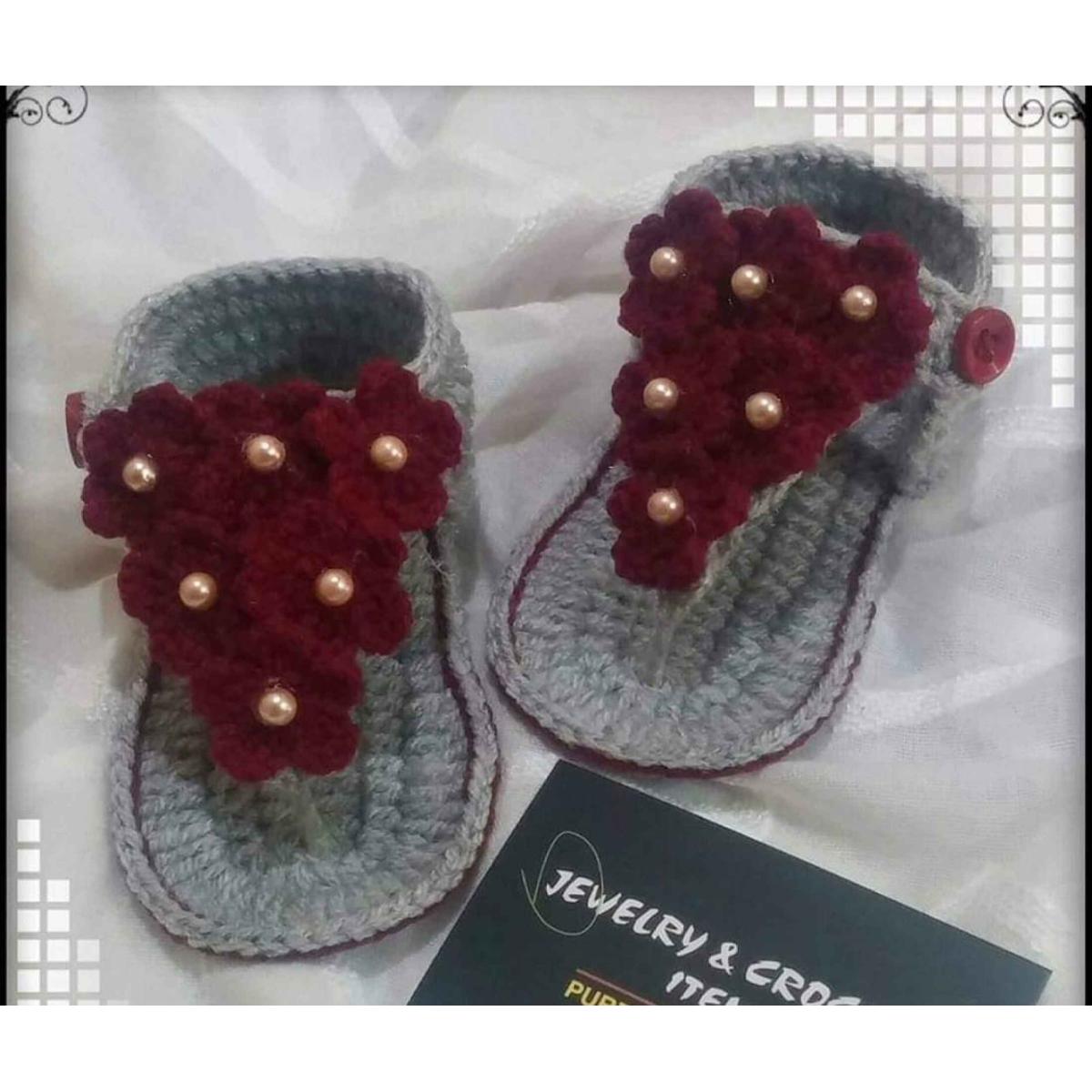Handmade Baby Girls Woolen Booties