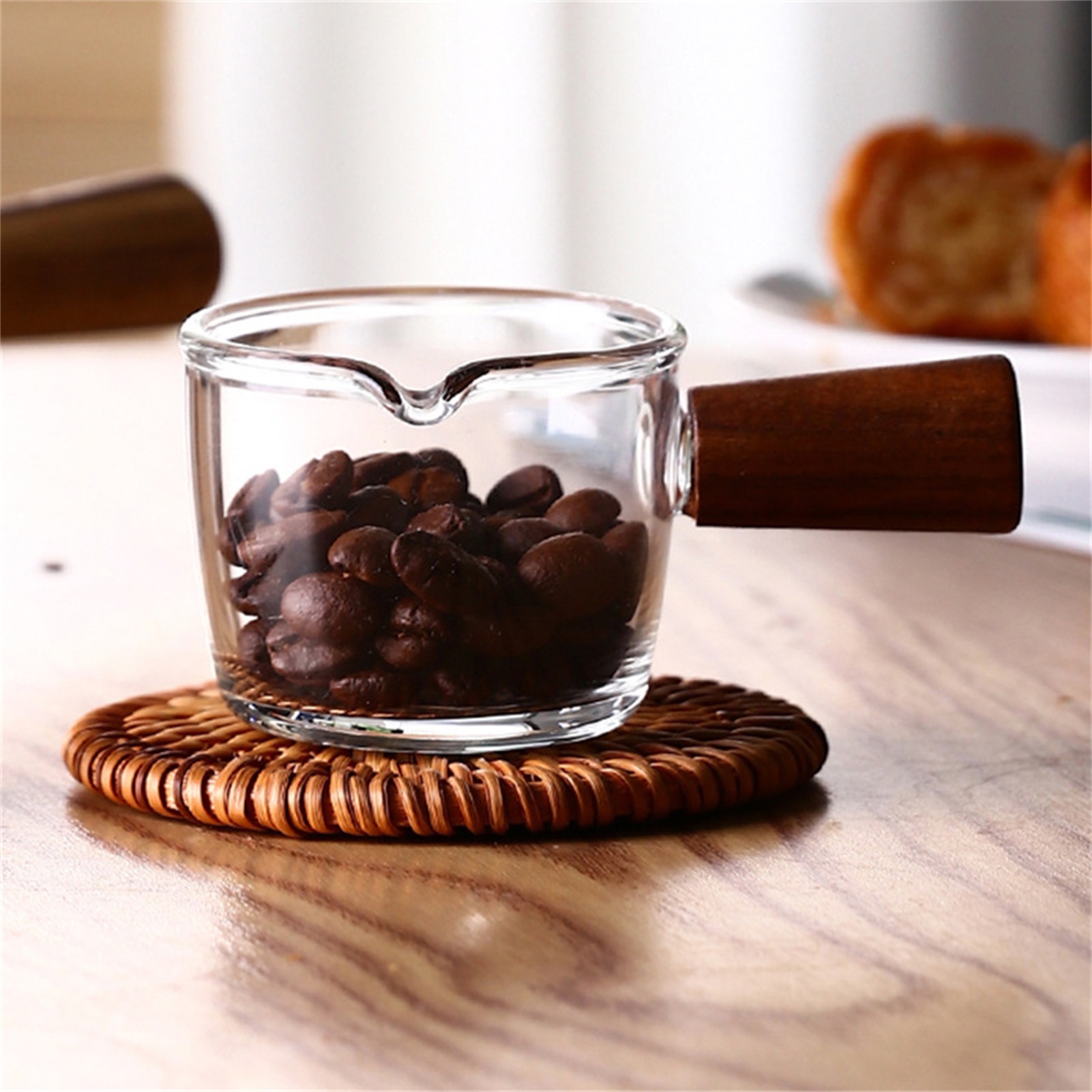 Milk Mug Multifunctional Portable Spout With Wood Handle Coffee Cup