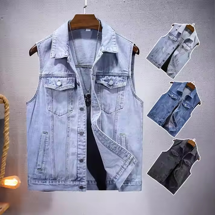 Classic Women's Denim Sleeveless Jacket – Versatile and Stylish