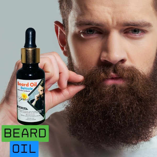 Beard Oil for Men | Beard Growth Guaranteed with Argan 3x faster Growth | For Beard Growth | Softness| Shine | Patchy Beard | 30ml | Behlole