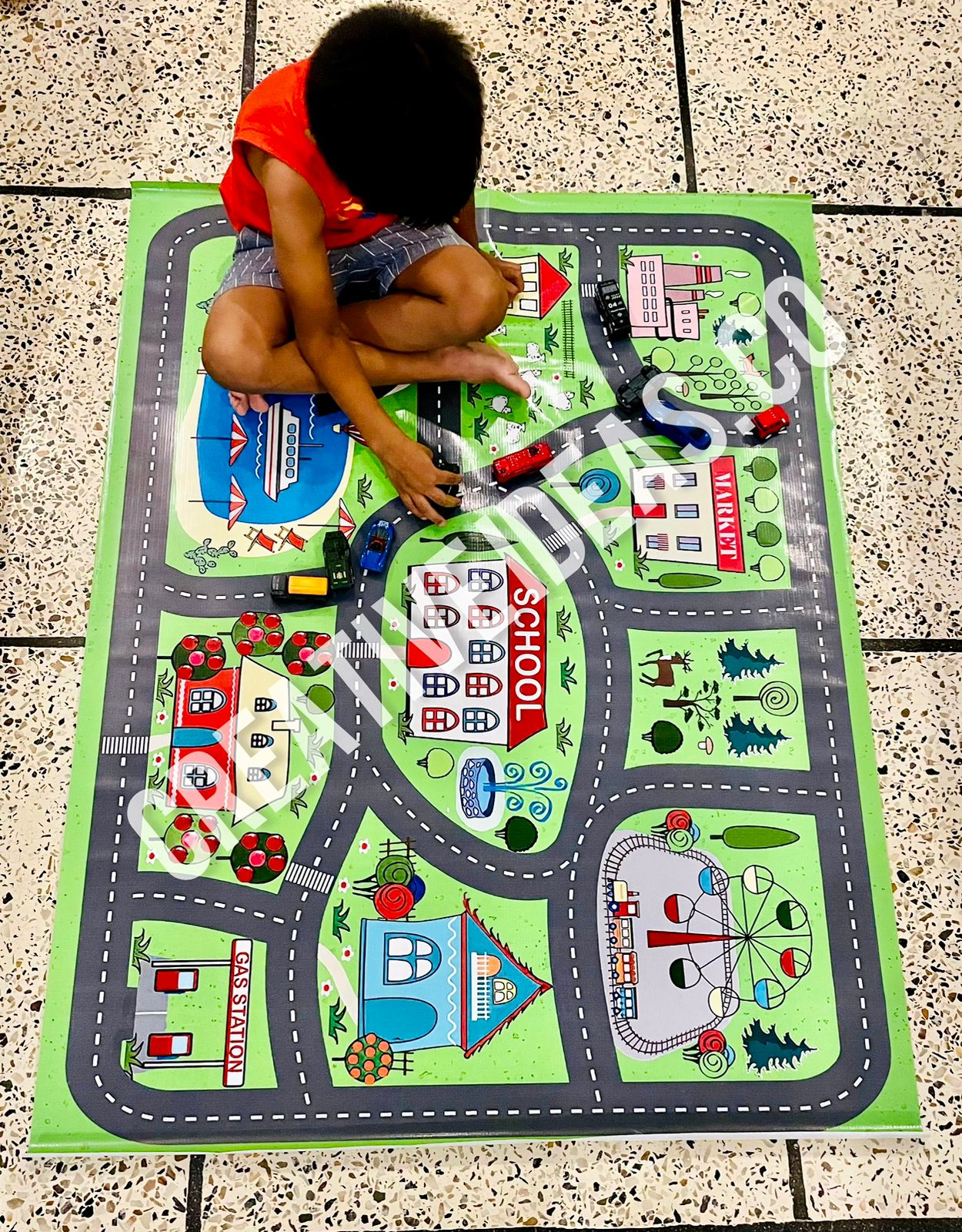 kids Play Mat Large Child Activity Car Toy Learning Brain Mind Games Nursery Medium and small sizes