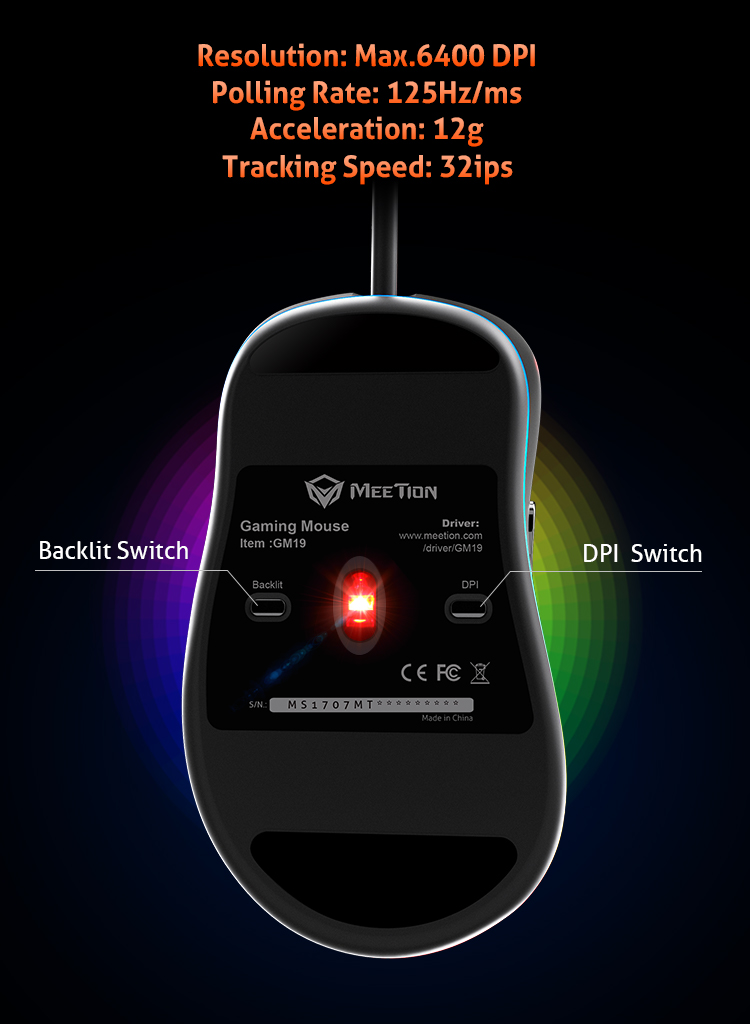 MeeTion GM19 RGB Gaming Mouse for Professional e-sports 6400DPi 20 d0228b83776d732a4ce34121f68b43ec