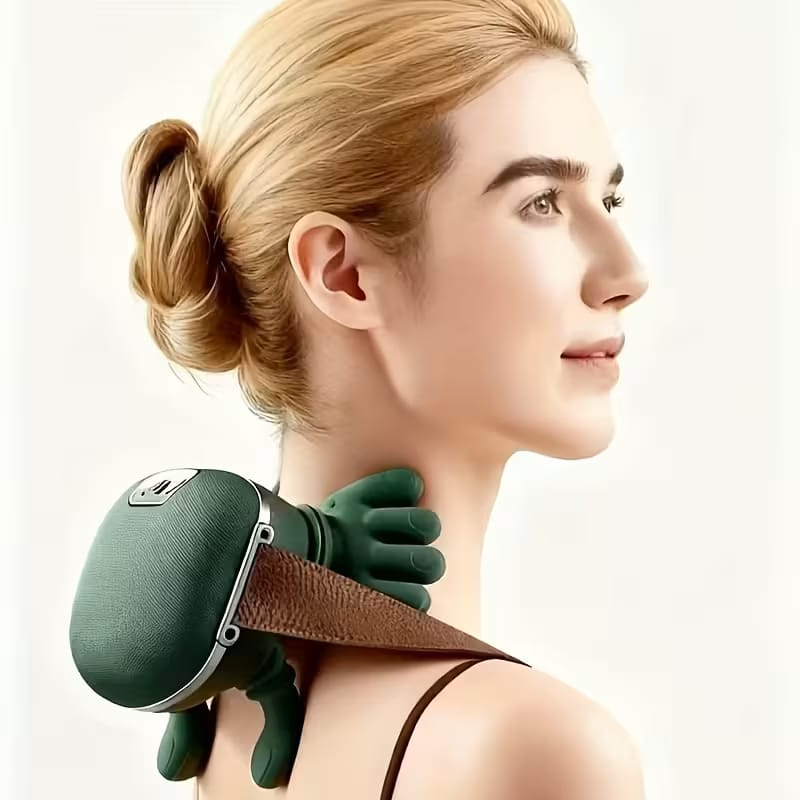 Portable Neck and shoulder Massager  Deep Kneading Shoulder Massage Device for Home, Office & Travel Shiatsu Neck & Shoulder Massager with Heat  Wearable Deep Tissue Massage Pillow for Pain Relief