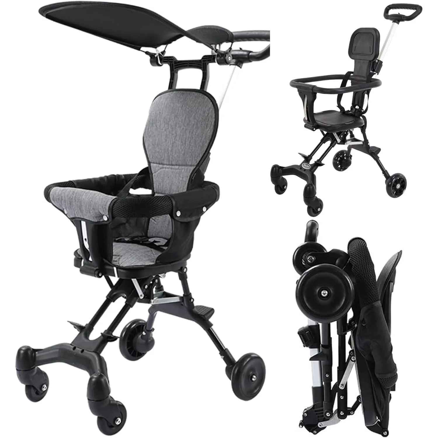 Imported Lightwieght Baby Stroller Reversible Two-Way Stroller Foldable Portable Stroller For Setting,Lying,Outdoor