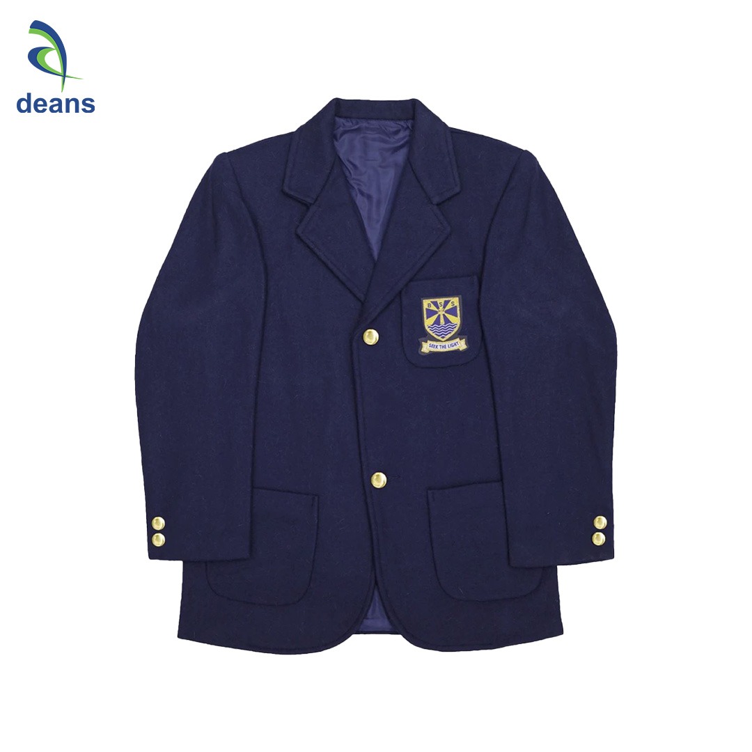 Beaconhouse School Blazer Navy Blue by Deans Uniforms - Navy Blue Blazer Jacket Slim Fit Casual ,Long Sleeve Blazer For Boys -Blazer for Schools