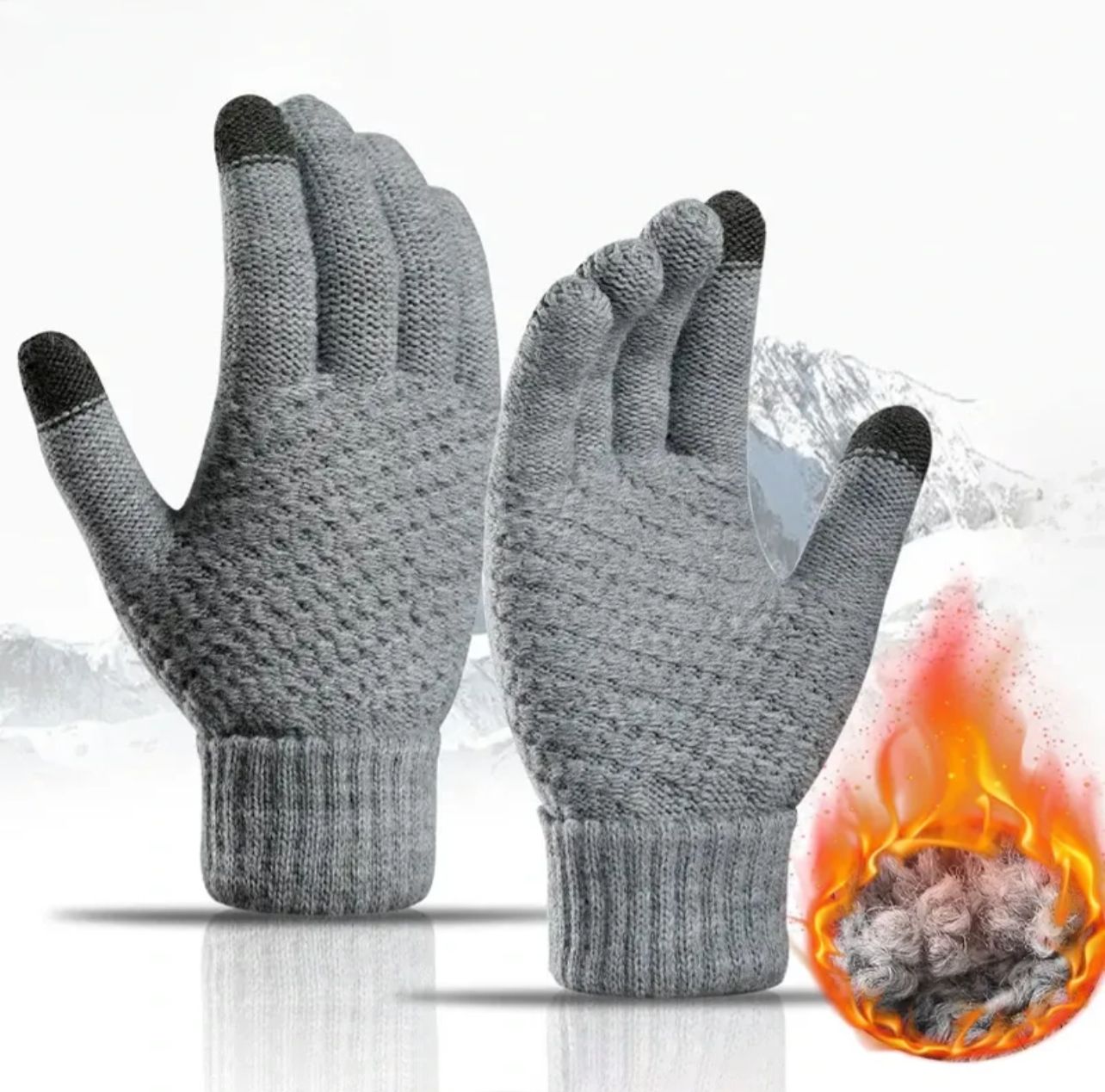 Touch Screen Gloves for Men & Women warm Stretch Classical Knit Mittens Wool Full Finger Outdoor Cycling Driving Glove