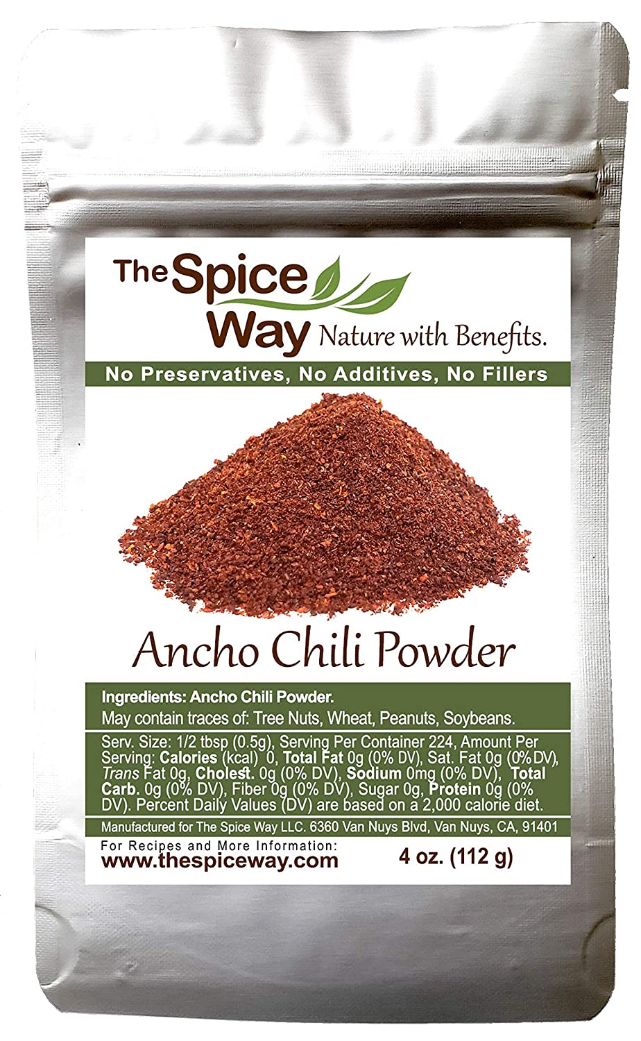 The Spice Way Premium Ancho Chile Pure chili powder 113g) made