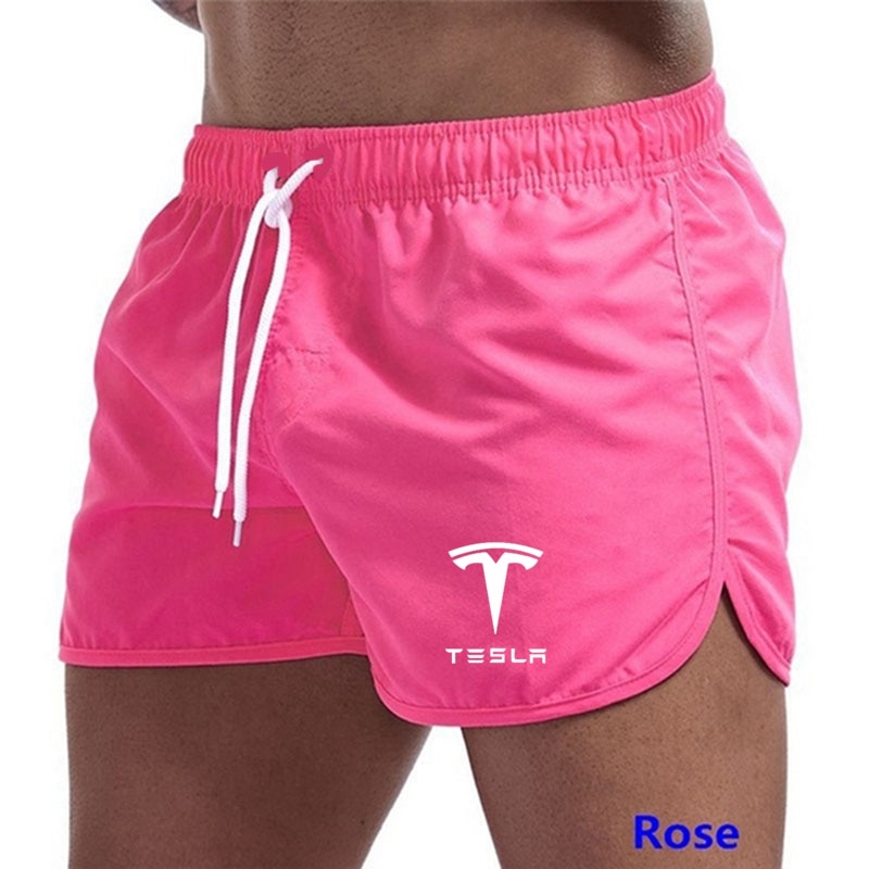 Tesla Men's Shorts Summer Swimwear Men Swimsuit Swimming Trunks