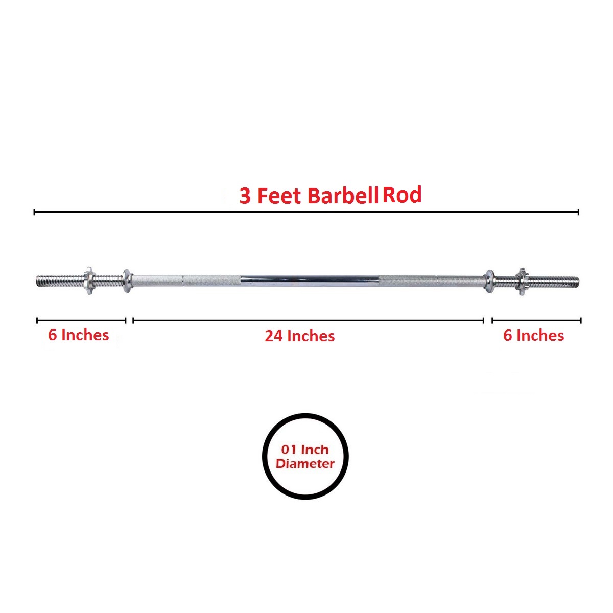 1ft 3ft 4ft 5ft 6ft Barbell Rod Iron Rod Solid Rod Curl Bar Body Building Rod Dumbbell Rod For Exercise