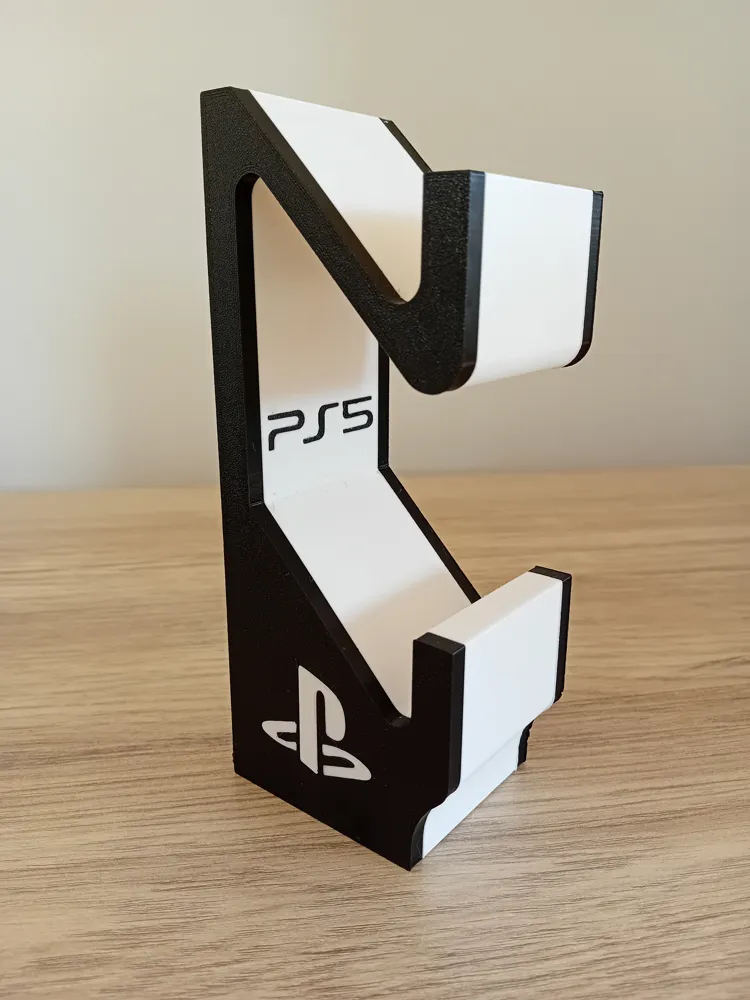 Dual PS5 Controller Holder – PlayStation 5 Gamepad Stand, Modern Desktop Organizer for 2 PS5 Controllers, Durable Space-Saving Gaming Accessory Display Dock for Gamer Setup, Home & Entertainment Room
