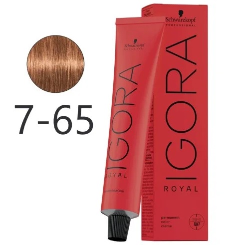 Medium Blonde Chocolate Gold 7-65 Royal Igora Permanent Color