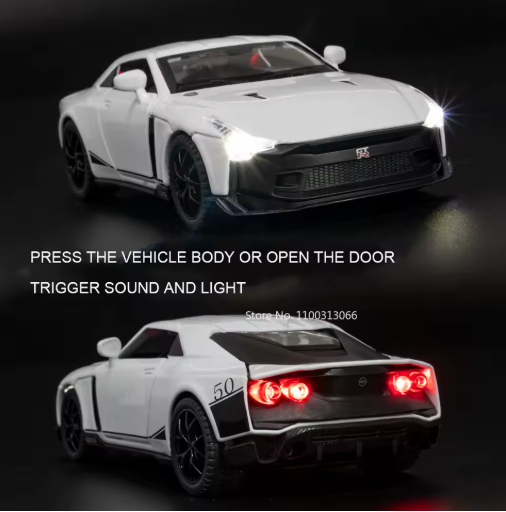 1:32 Nissan GT-R50 Diecast Model Car | Metal Body | Pull Back | Collectible Toy view 6