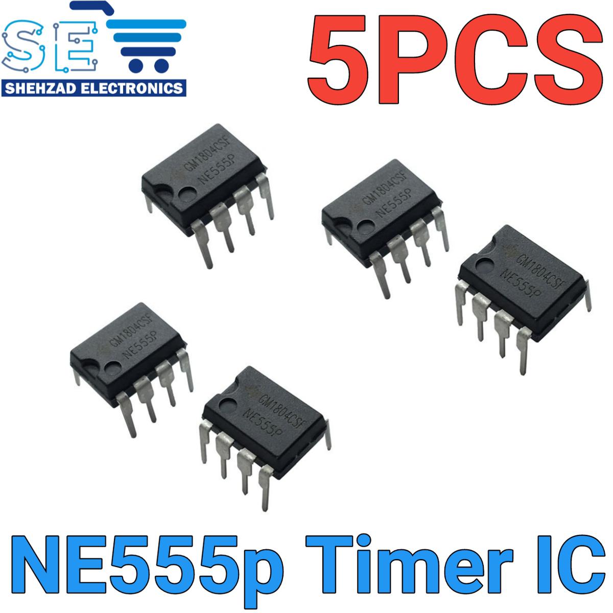 5PCS NE555P NE555 Timer IC – DIP-8 Package – High Precision Timer Chip for DIY & Electronics Projects