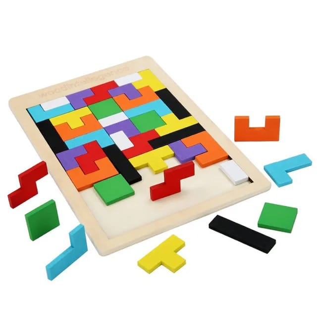 Intelligence Puzzle - Puzzles For Kids - Jigsaw Puzzle - Wooden Intelligence Puzzle - Toy - Puzzle - Wooden Puzzle - Brain Teasers - 3d Puzzle - Best Puzzle Game For Brain - Building Block Teasers Educational Puzzle for Kids