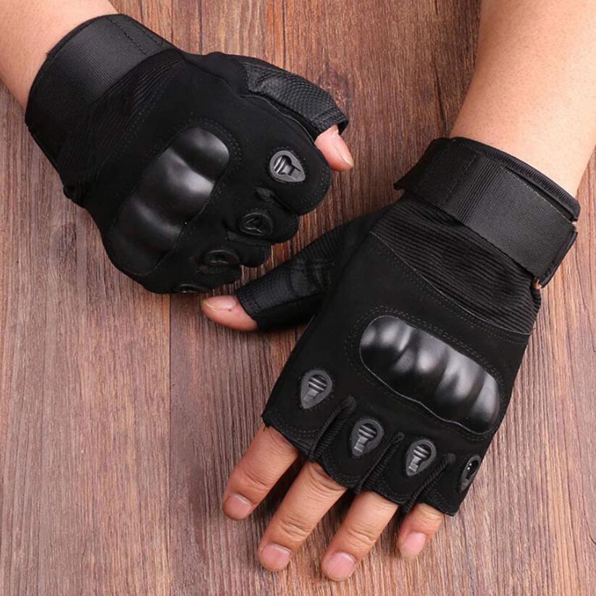 Half Finger Gloves For Men Finger less Hard  Combat Gloves Men Hiking Cycling Gloves