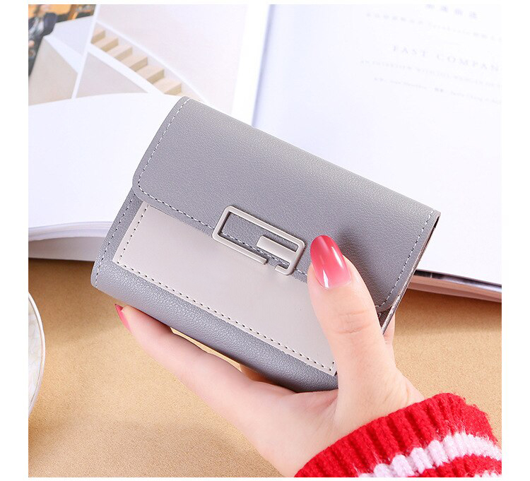 Fancy Small Hand Clutch for Girls, Compact PU Fabric with 7 Card Slots, Button Closure, Trendy Design