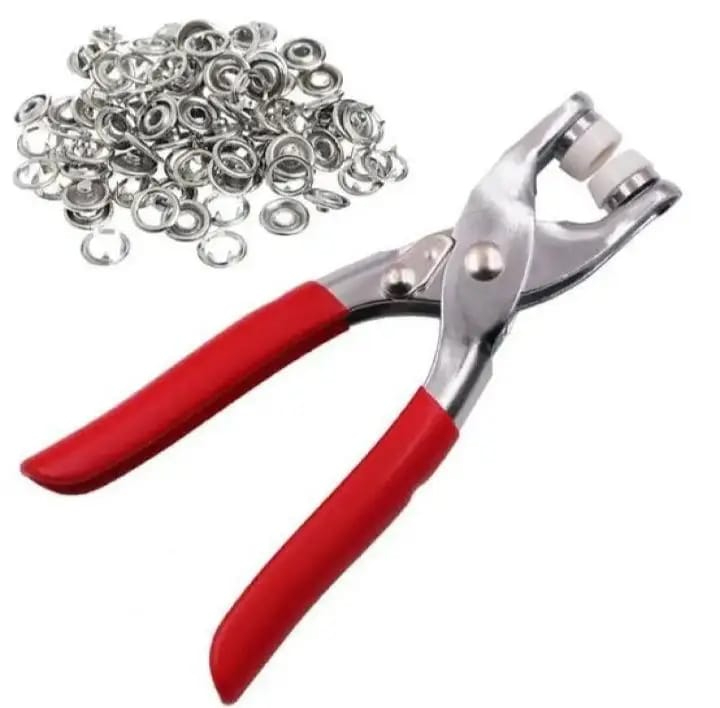 Premium Quality Metal Plier Button Press Tool With 25 Button & Metal Prong Snaps Buttons - Sewing-Free Snap Button Kit for DIY Crafts and Bags, Complete with Manual Pliers Hand Press Studs Tool Hand Press Machine Snap Tool 9.5mm
