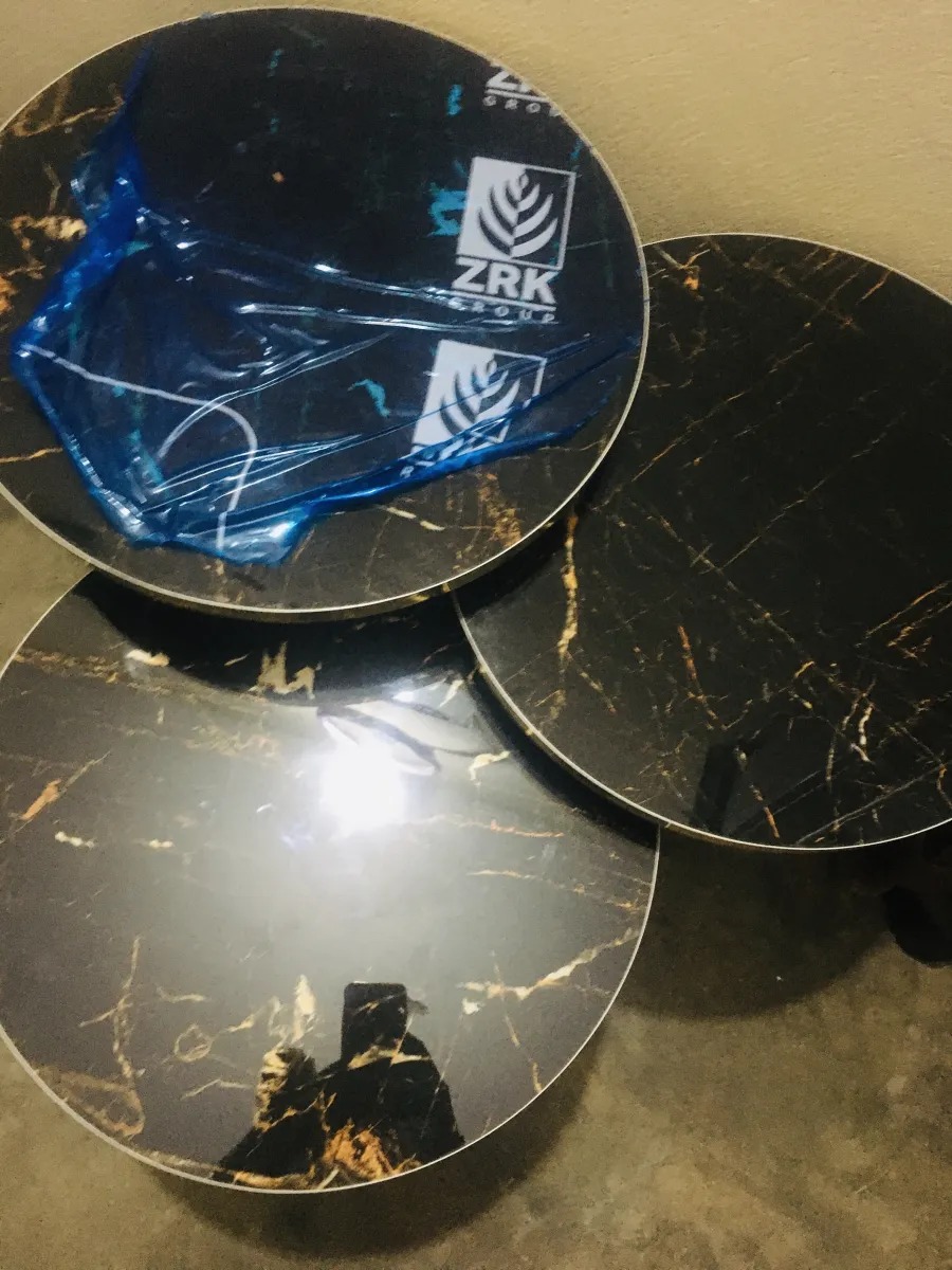 YES TO DECOR  3/ 1  Pcs Nesting Table Set Square Metal Legs Table Set High Quality Glossy Top Waterproof MDF – Black Square