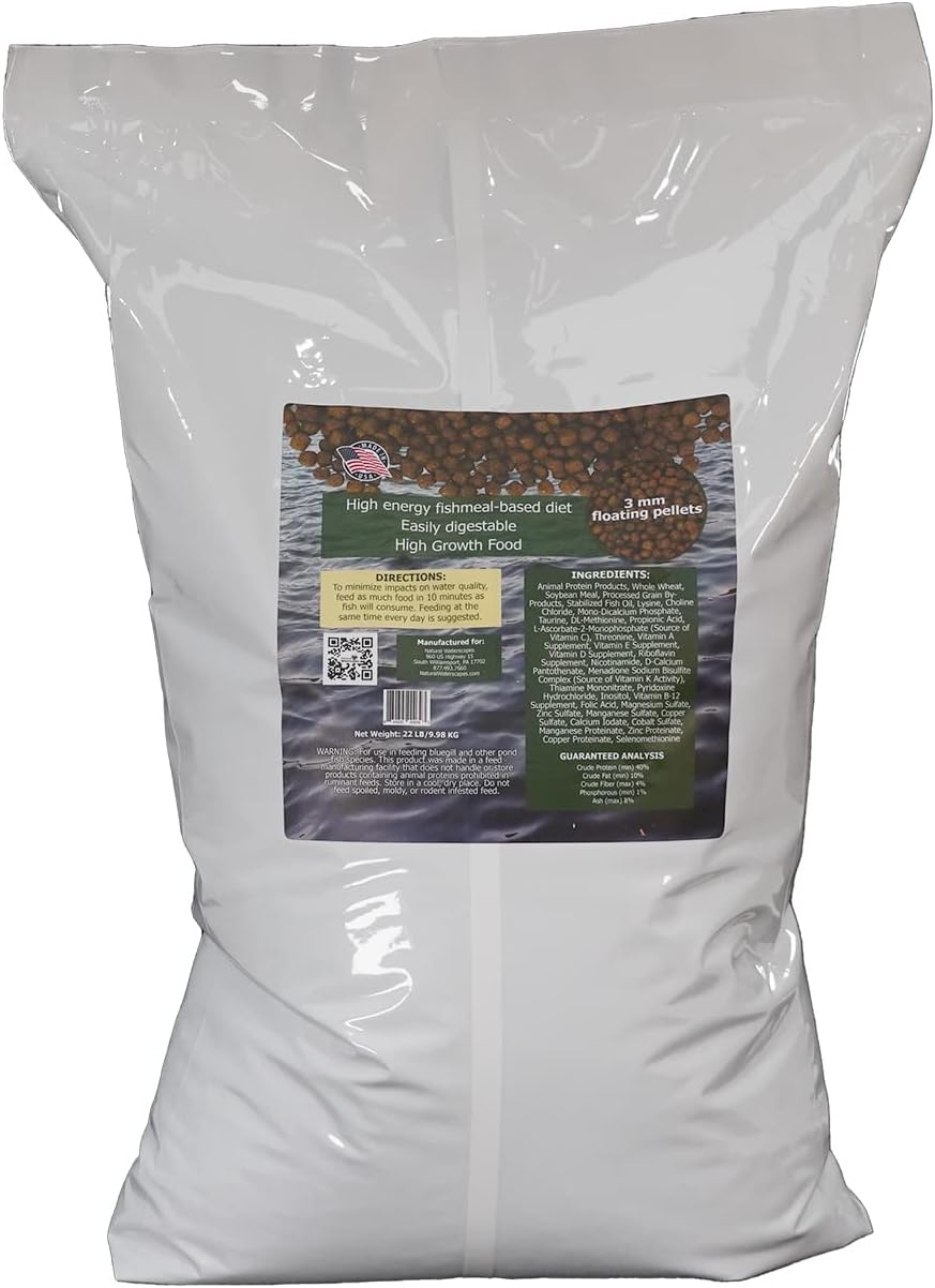 Natural Waterscapes Game Fish Food Variety | Pond and Lake Fish Food | 2 lb Bag | Feed to Bass, Bluegill, Trout, Catfish, tilapia | Floating