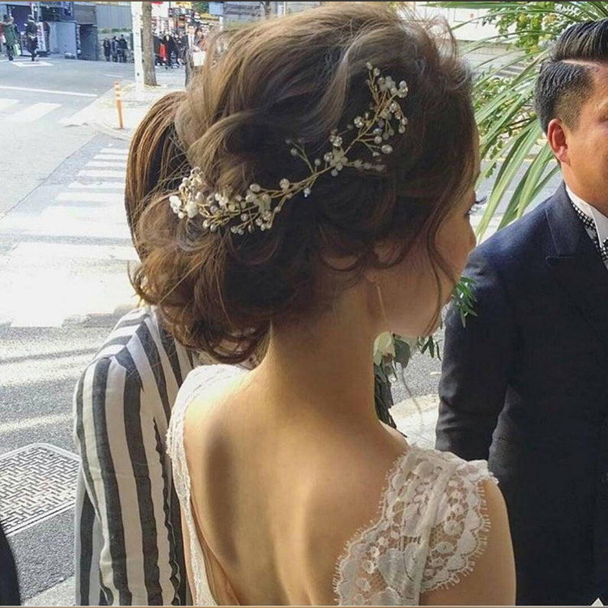 Fancy Wedding Bridal Hair Comb Jewelry Flower Crystal Tiaras & Hair Accessories