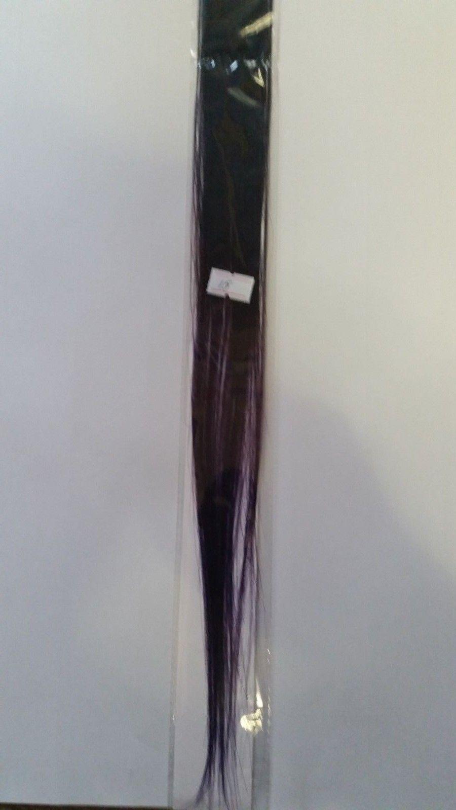 Long Streaks Clip In Hair Extensions Black Color Strip