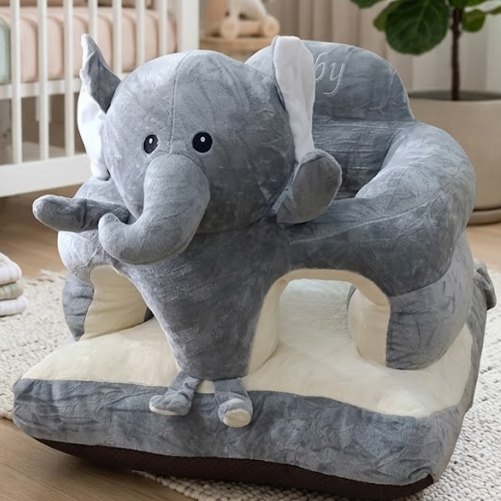 New Plush Animal-Themed Baby Sofa Booster Seat - Soft Comfort for 6-12 Months