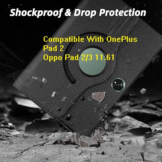 Cover For OnePlus Pad/OPPO Pad 2/3  Premium Case  PU Leather 360° Rotating Stand Cover for OnePlus Pad/OPPO Pad 2/3 11.61" Tablet - Shockproof Protective Case