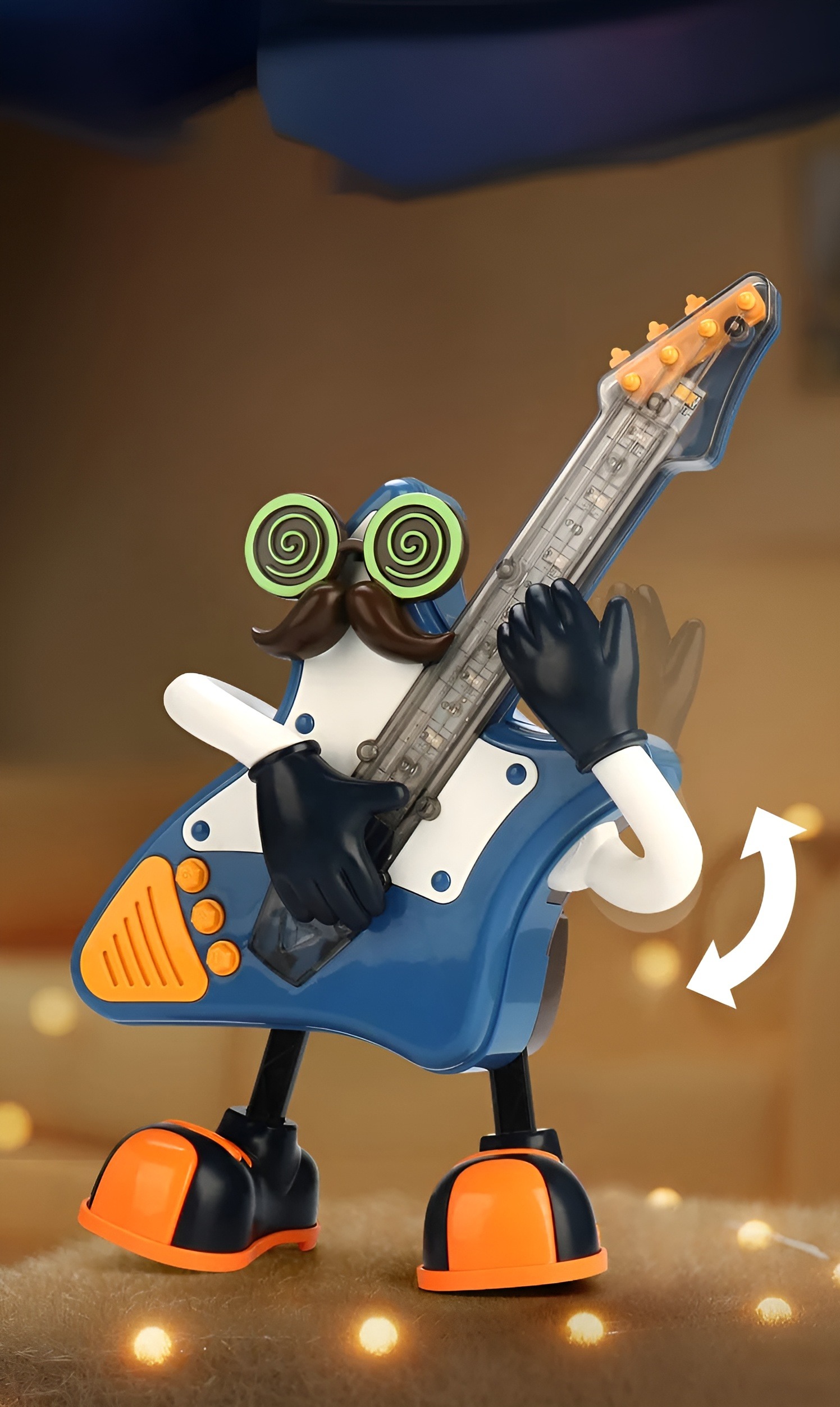 Electric Dancing Mr. Rock &Amp; Roll Music Light Swing Saxophone Guitar Dancing Robot Toy