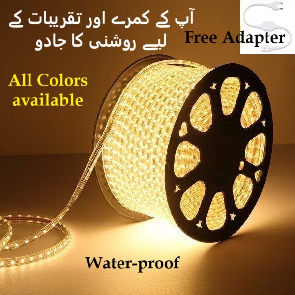 High Quality Rope Light LED RGB Waterproof Strip | Rope Lights for Ceiling, Mirror, Room, Garden, Pool & Home Decoration | Warm & Multi-Color LED Strip with Connector, Clips & Adapter – Flexible Rope Lights for Parties, Swimming Pool & Outdoor Use