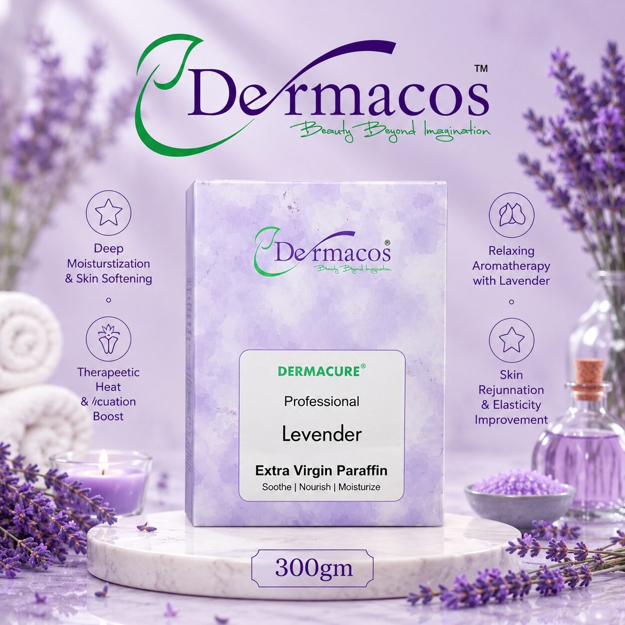 Lavender Extra Virgin Paraffin Wax (300gm) | Hair Removal Care