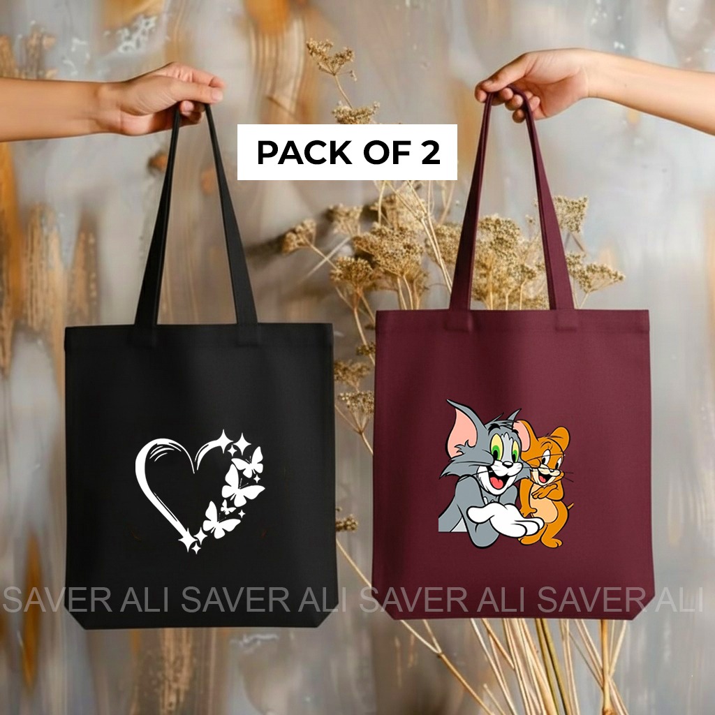 Trendy Free bear Tag Printed Tote Bag For Girls & Women
