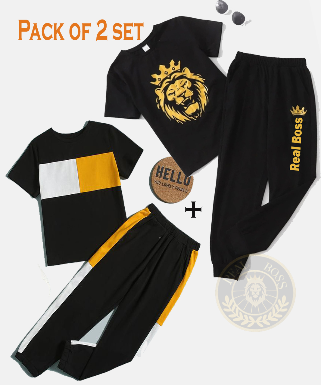 Pack of 2 tracksuit set For Boys,kids tracksuit For Summer