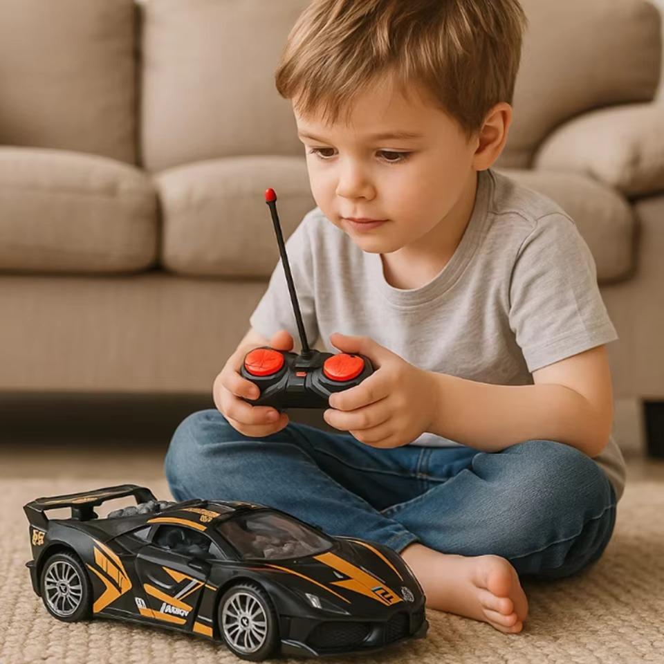 Fast-Racing RC Sports Car Toy with LED Lights for Kids 3+ Years
