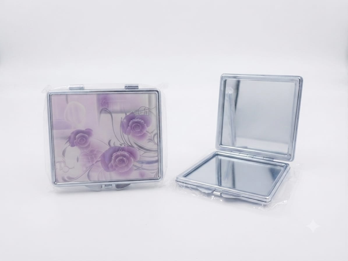 1 piece Pocket Mirror Floral Print Foldable Pocket Mirror - Compact Double-Sided Makeup Mirror for Women  khanani shop