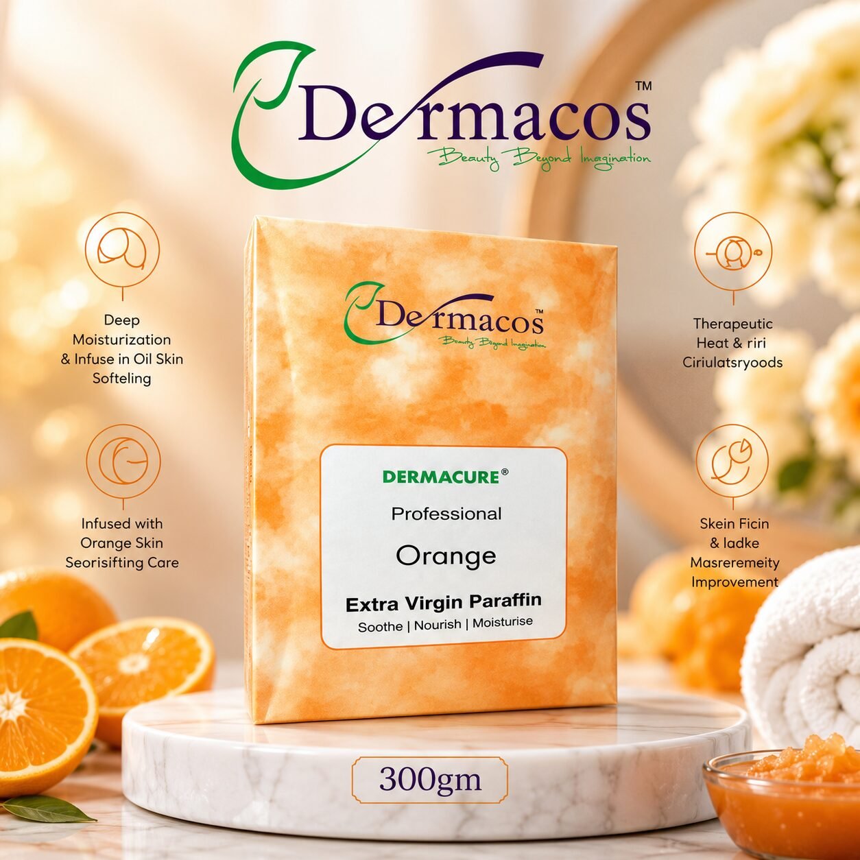 Orange Extra Virgin Paraffin Wax (300gm) | Hair Removal Care