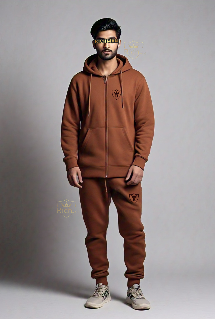 Winter Warmth Richman Tracksuit: Hoodie and Trouser for Men and Boys