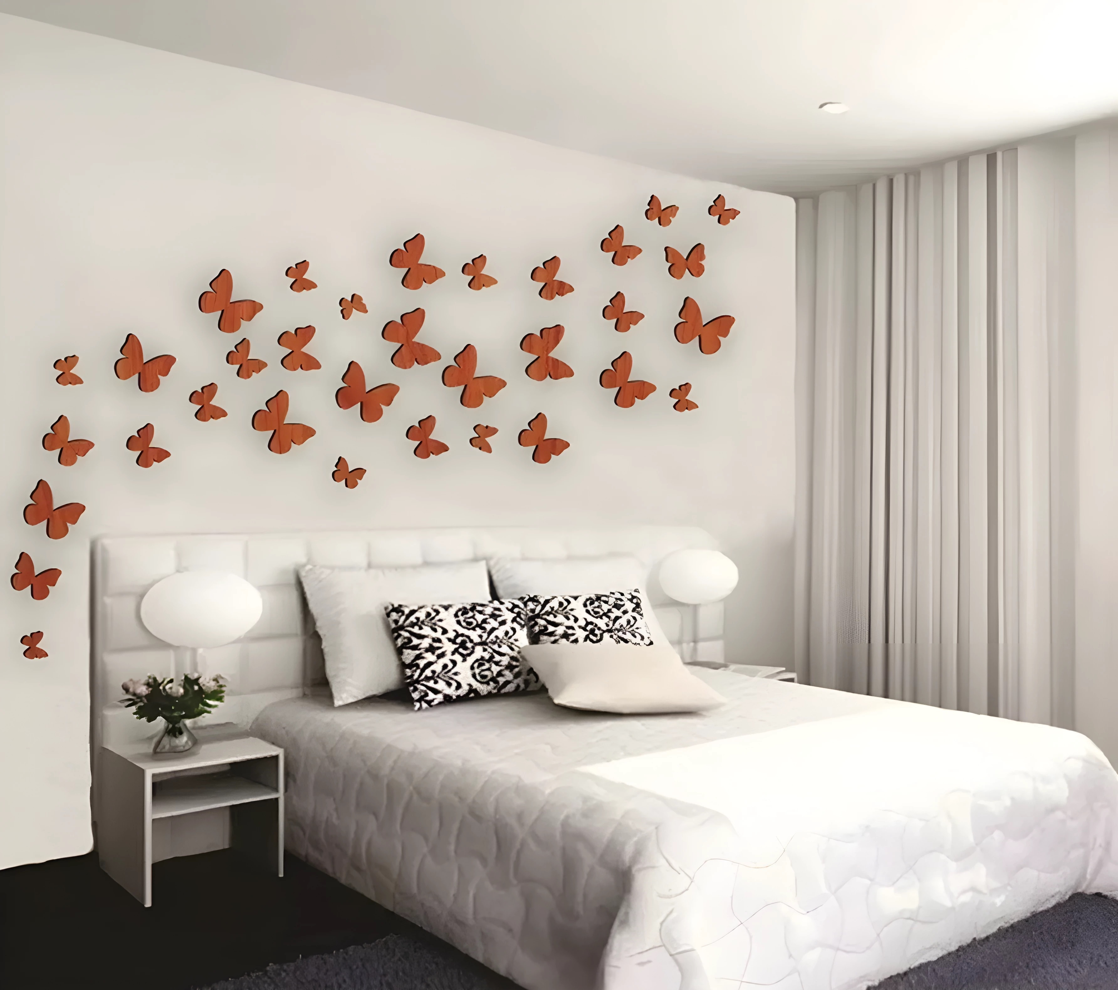 Brown Wooden color Pack of 30 Wooden Butterflies for Your Kids Bedroom Wall Decoration Ideas & Inspirations