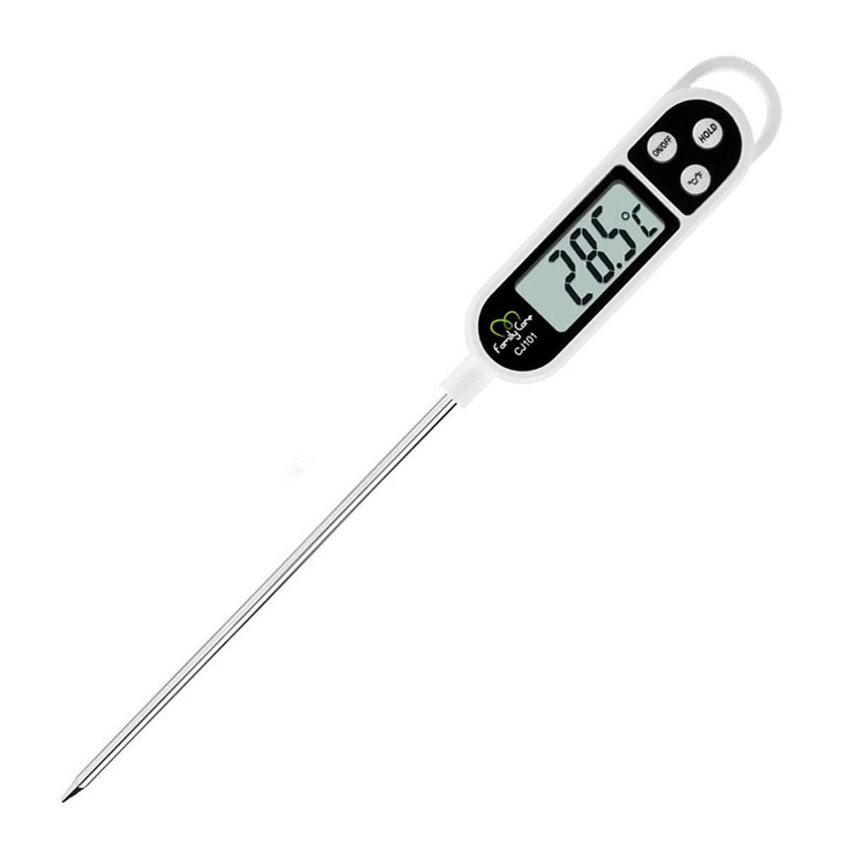 Cooking Thermometer Digital Meat Food Thermometer Instant Read Long Probe Auto Off LCD Screen Kitchen Thermometers for BBQ Meat Sugar Milk Water Jam Grill (Battery Included)