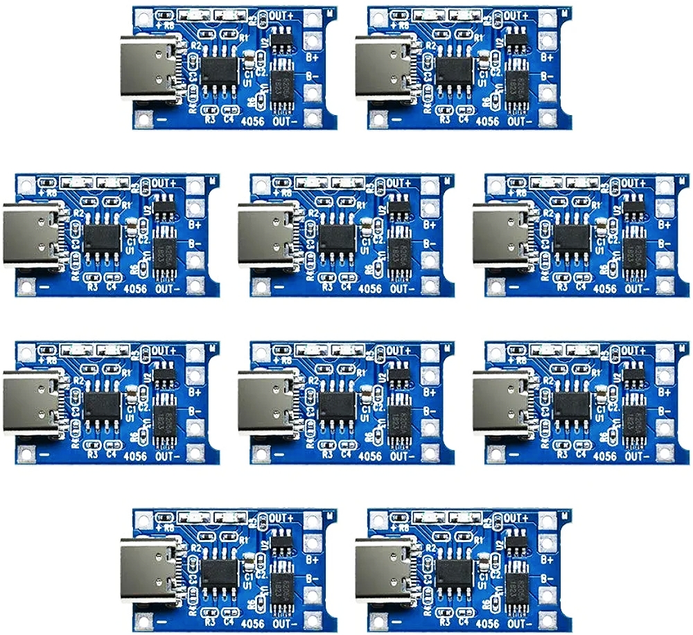 TP4056 Type-C / Micro-USB 5V 1A 18650 Lithium Battery Charger Module Li-ion Charging Board with Dual Protection Functions