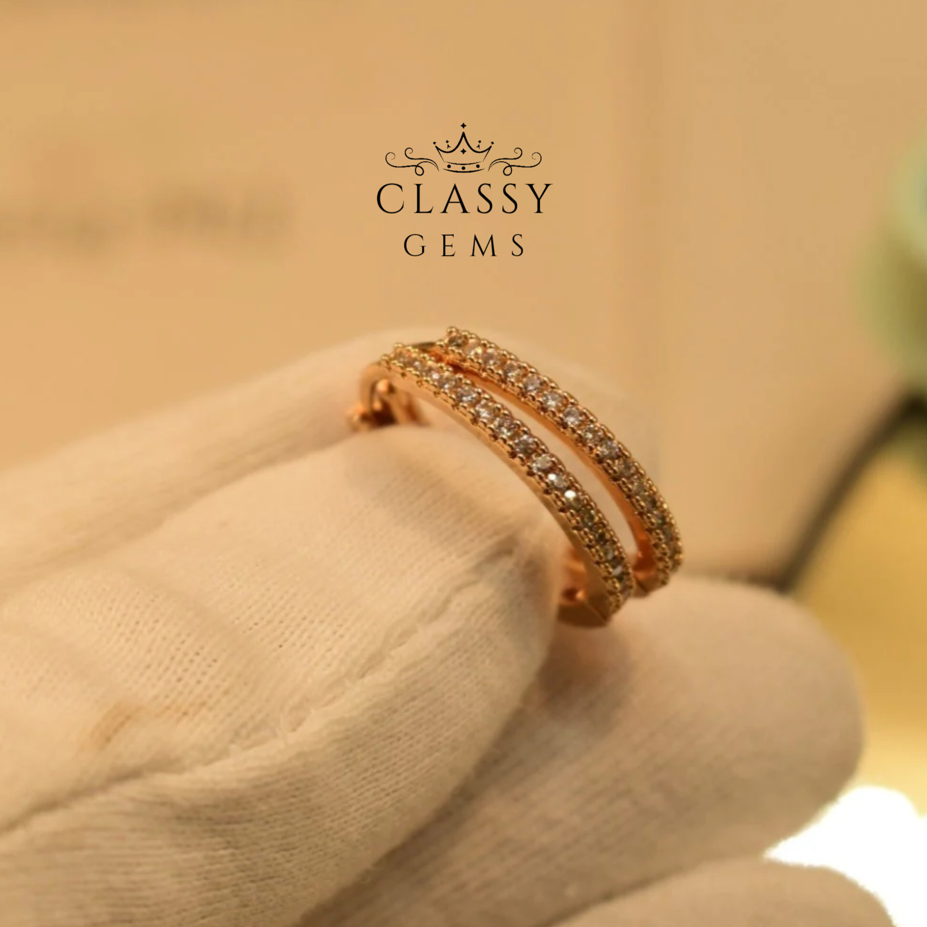 Classic Golden Beautiful Balliyan With White Stone Earrings For Girls/Women. Earrings Set/ classygems/Earrings/ Jewellery for girls.Weeding Jewellery. Eid Earrings. Balliyan for Girls.