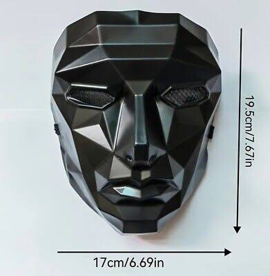 The Squid Game Cosplay MaskSquid TV Show Halloween Costume Mask Square Triangle Circle Front Man (Front Man)Halloween Game Mask, Carnival Mask, Game Mask, Black Mask, Halloween Cosplay, Gadget, Man Mask, Circle, Triangle and Square, One Size