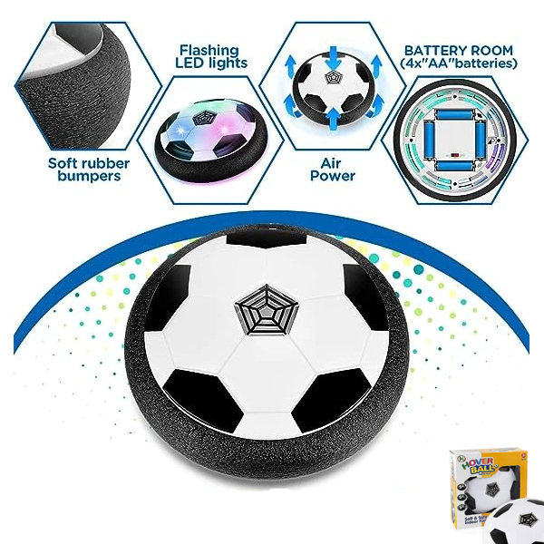 Electric Flash Lightning Hover Ball Floating Gravity Football Toy - Battery Operated Soccer Indoor Sports Game Fun Toys For Kids Boys Girls