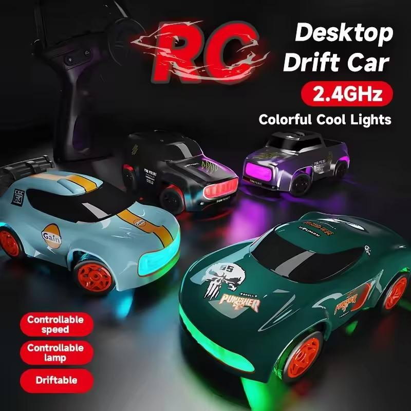 KIDDO KASTLE - Remote Control Speed Racing High Speed Electric 1:64 Mini RC Drift Car | 2.4GHz 4WD High-Speed 20KM/H Remote Control Racing Car with LED Lights & USB Rechargeable Battery | RTR Competition RC Car for Kids & Adults