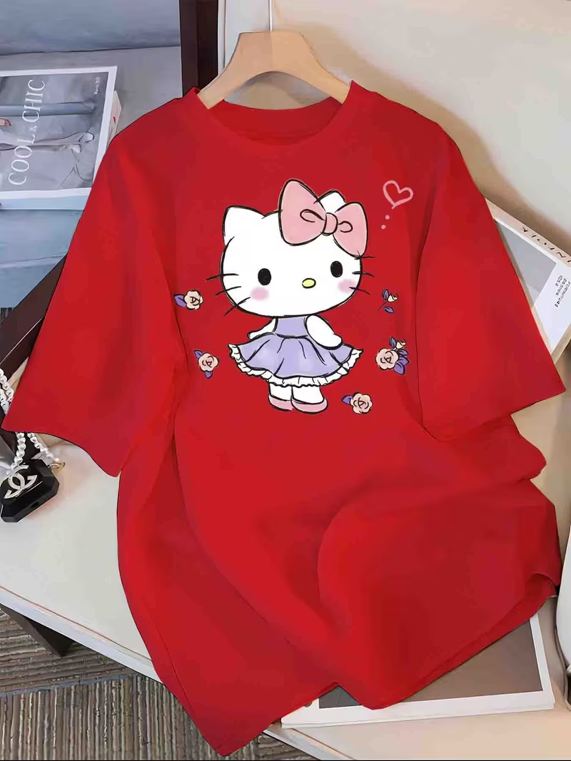 Women Printed T Shirt Stylish Graphic Cotton Tee Casual Summer Top For Girls And Women