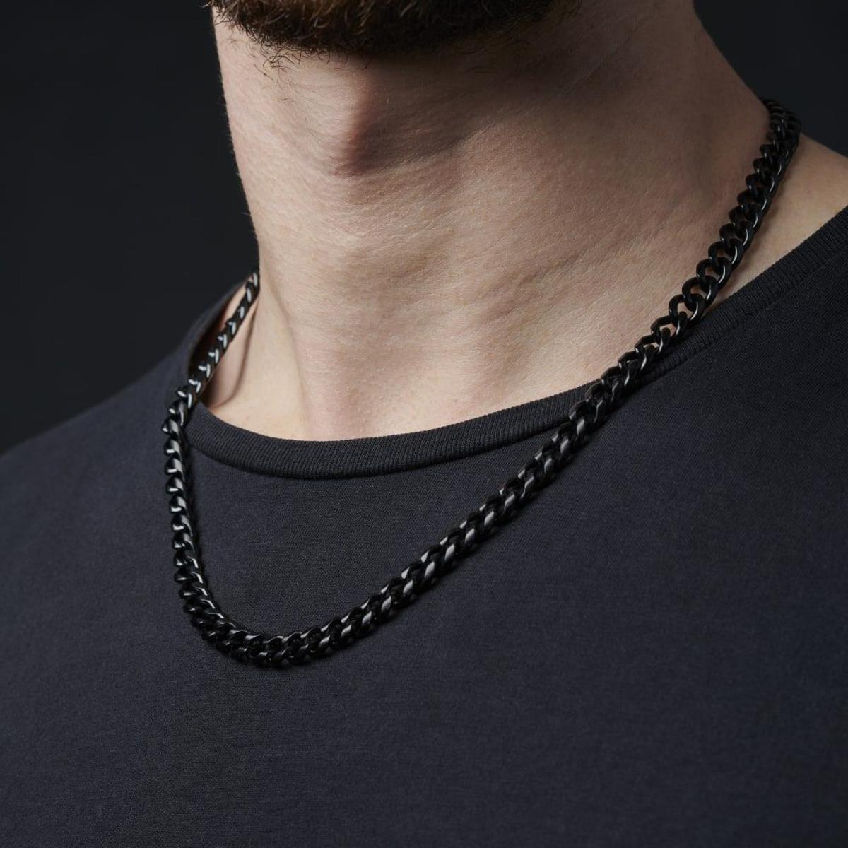 Black Bohemia style chain for Men Attractive Stainless Steel Neck Chain Gift for Boys, Men